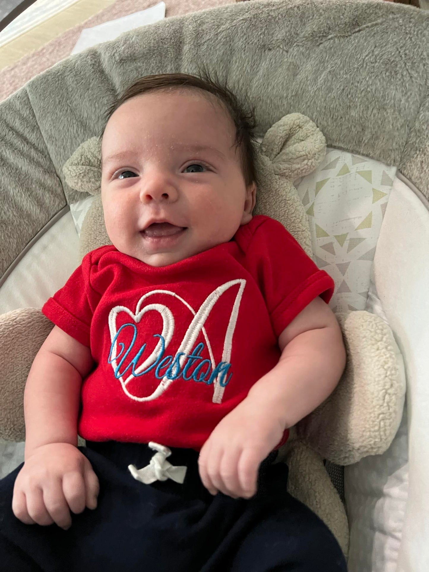 Baby Bodysuit - Name with Heart