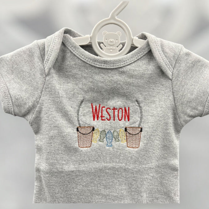 Fishing Line Baby Outfit w Name