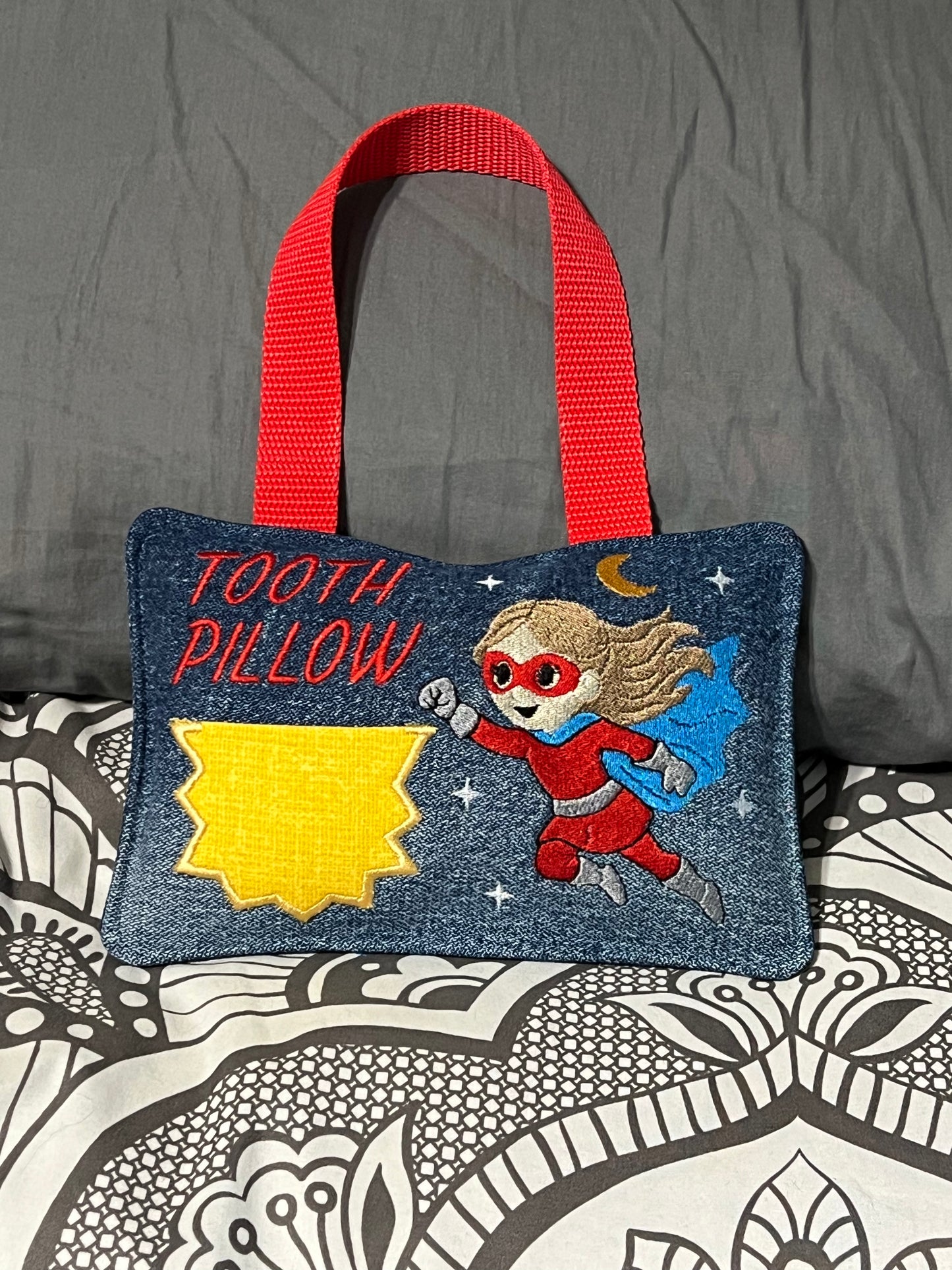 Girl Super Hero Tooth Pillow