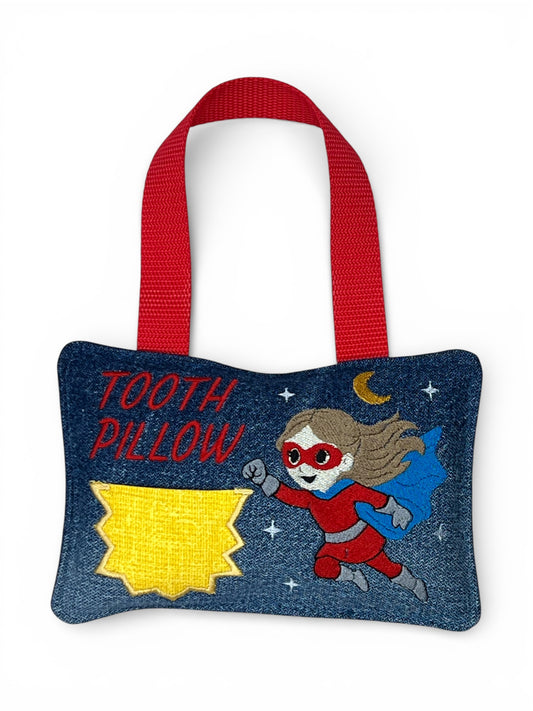 Girl Super Hero Tooth Pillow