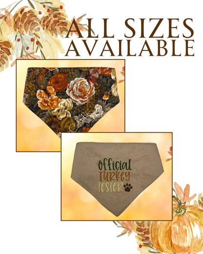 Personalized Fall Flowers- Dog Bandana