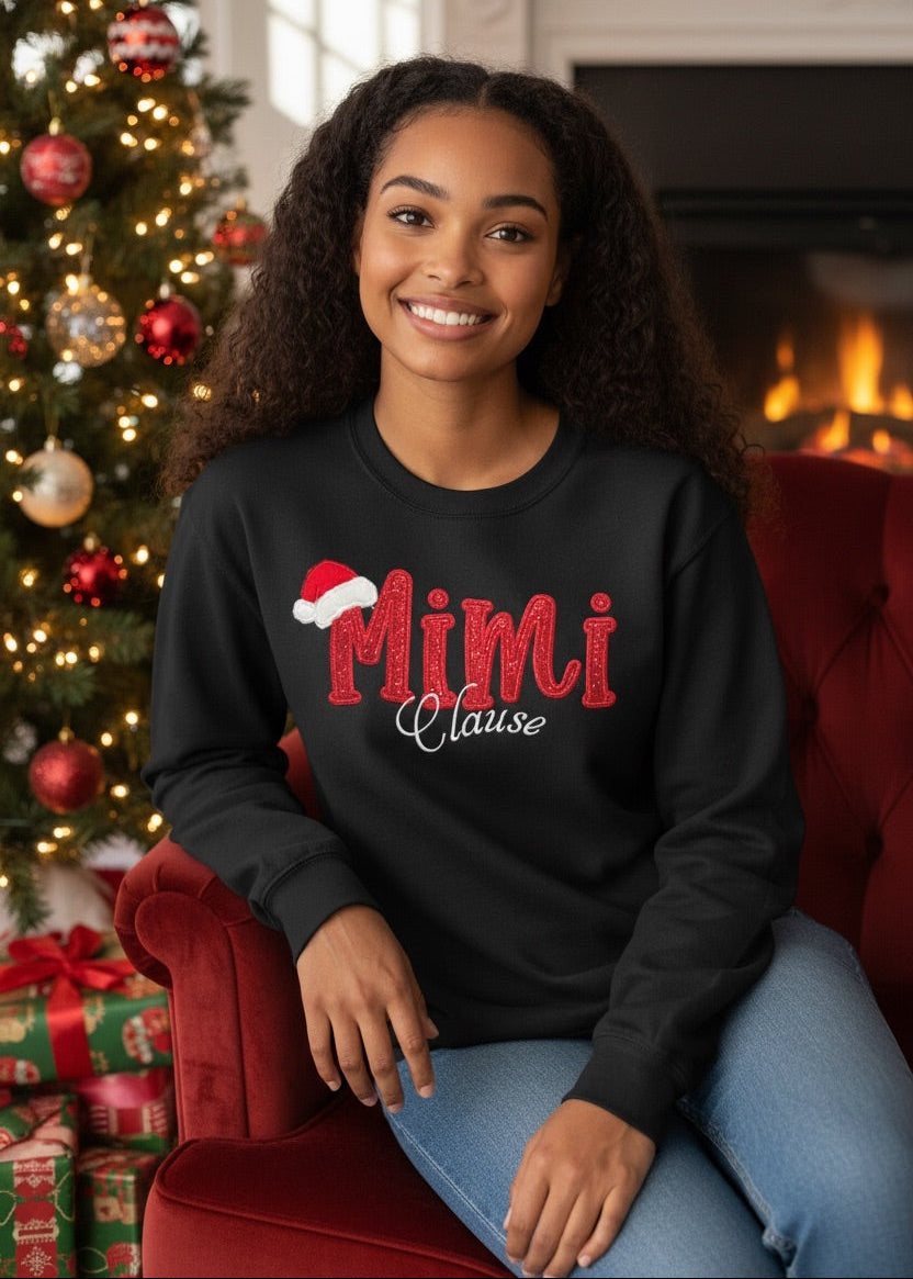 Mimi Clause Glitter Sweatshirt