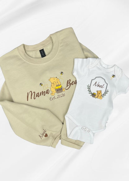 Mama & Me (Pooh) Bear- Sweatshirt & Onesie Set