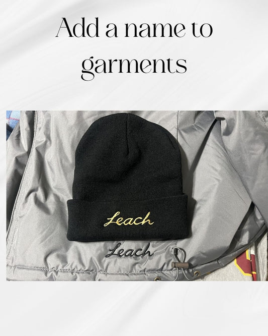 Add Names to garments