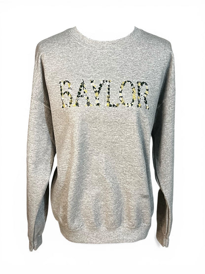 Baylor Floral Font Sweatshirt