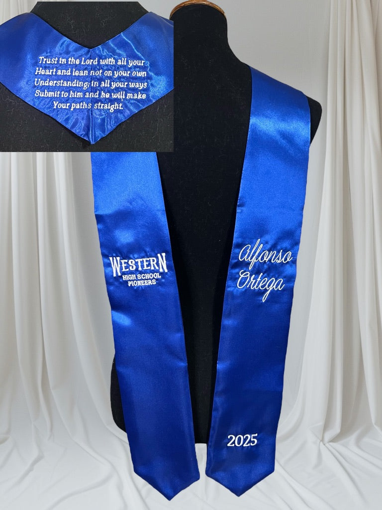 Grad. Stole/Sash - Name and School Initials - 2