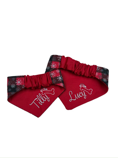 Snowflake Flannel Custom Dog Bandana