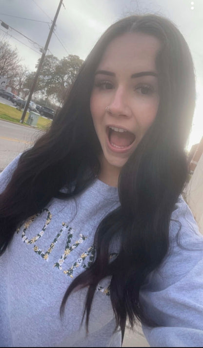 Baylor Floral Font Sweatshirt