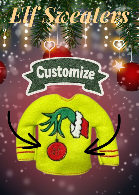 Elf Shirt/Dress __ Green Hand w Initials