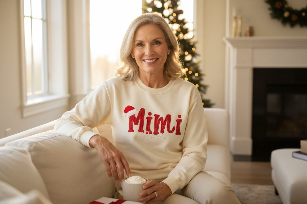 Mimi Clause Glitter Sweatshirt