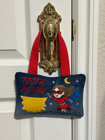 Girl Super Hero Tooth Pillow