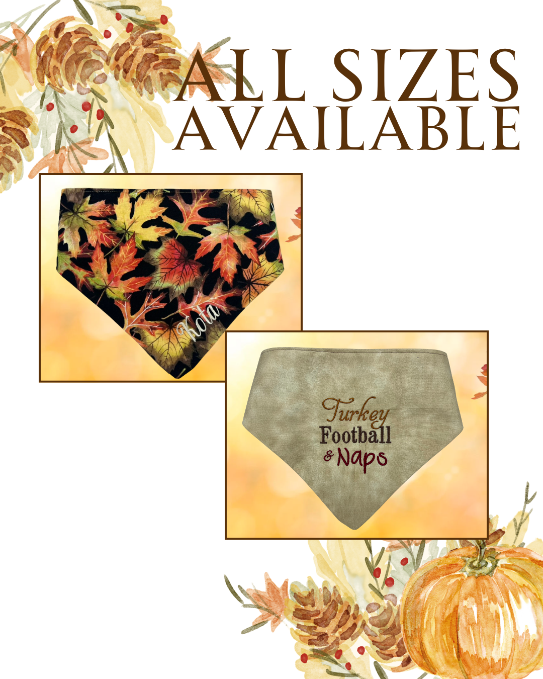 Personalized Fall Leaf- Dog bandana