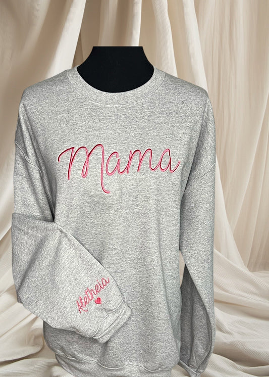 MAMA Script w Sleeve Sweatshirt 2