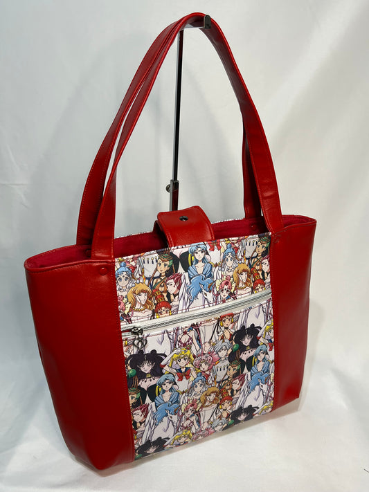 Anime & Red Padded Custom Tote Bag