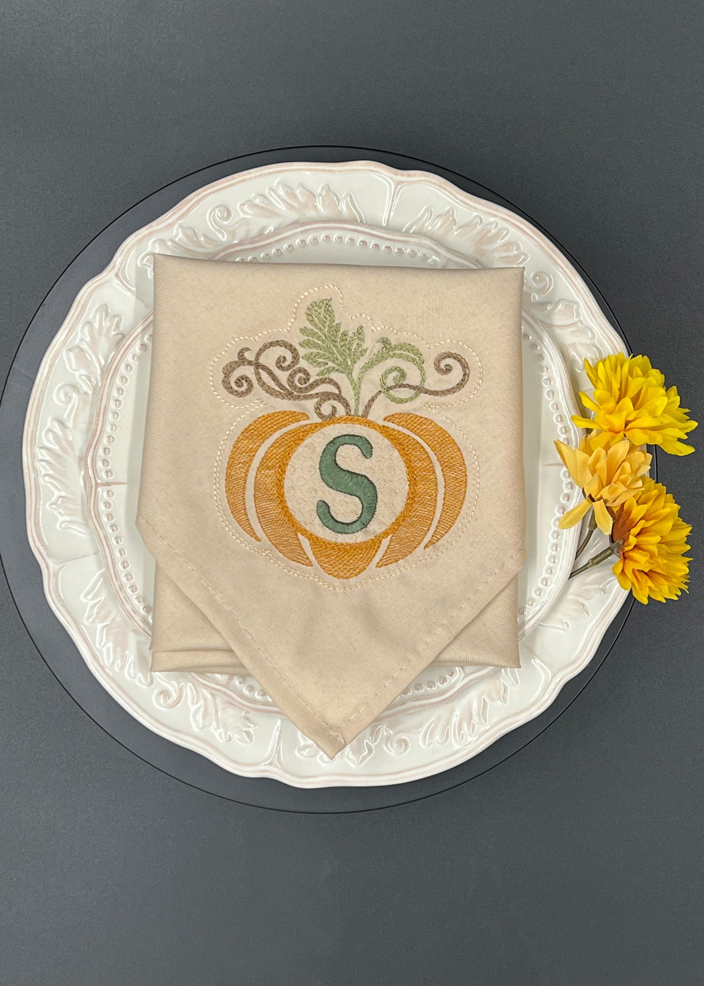 Custom Fall Pumpkin Napkin Set