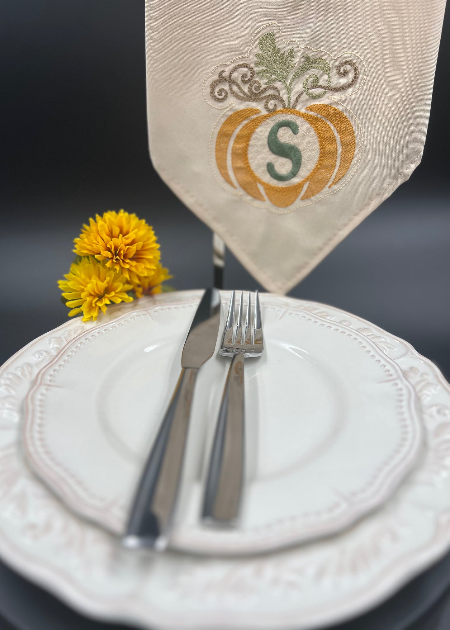 Custom Fall Pumpkin Napkin Set