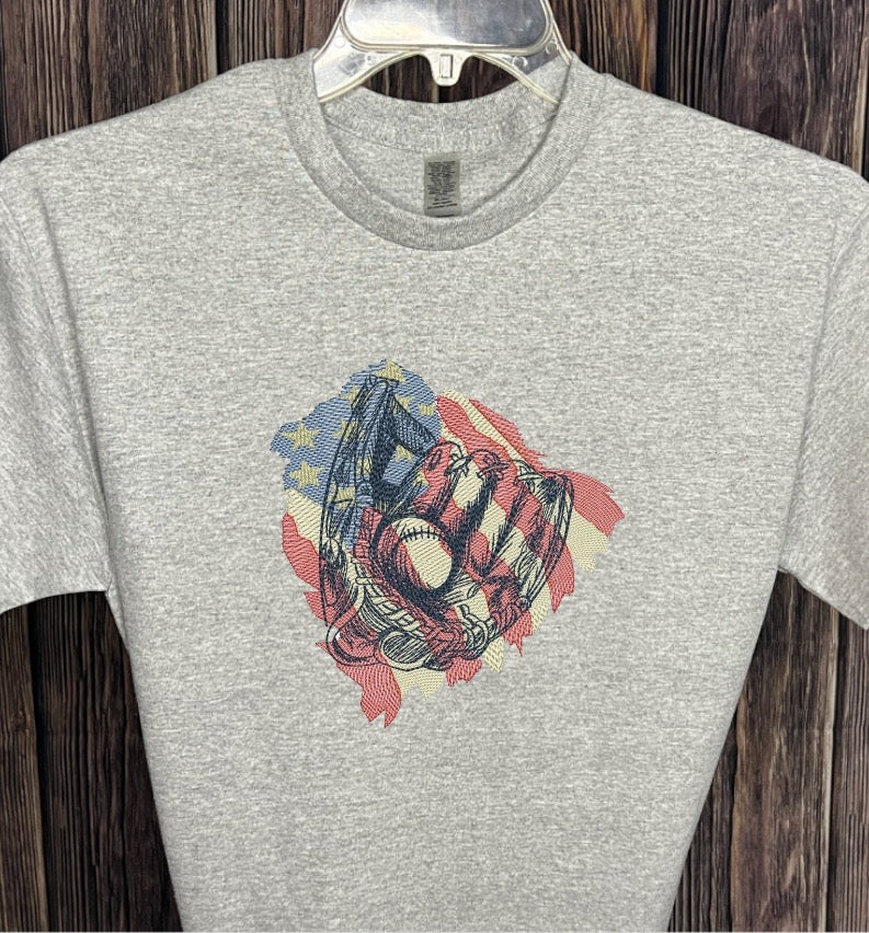 Patriotic Baseball Glove T-Shirt