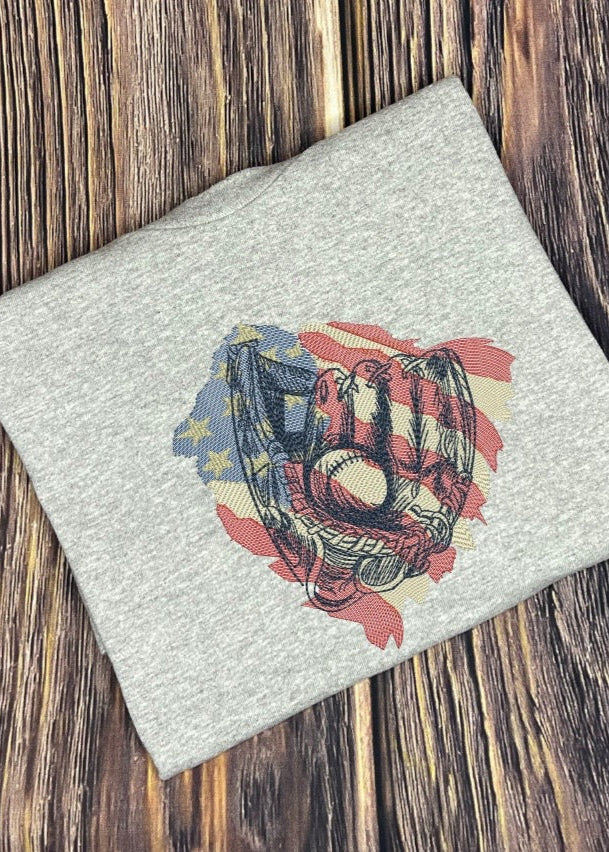 Patriotic Baseball Glove T-Shirt