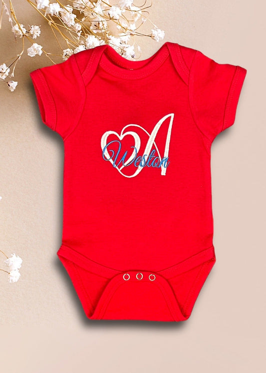 Baby Bodysuit - Name with Heart