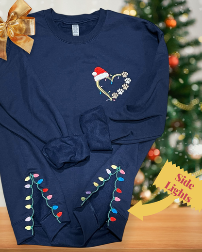 Dog Paw & Christmas Lights